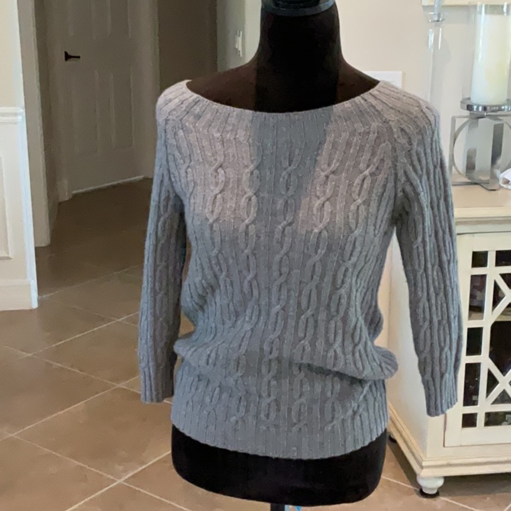 Max Mara gray cable knit sweater, size small